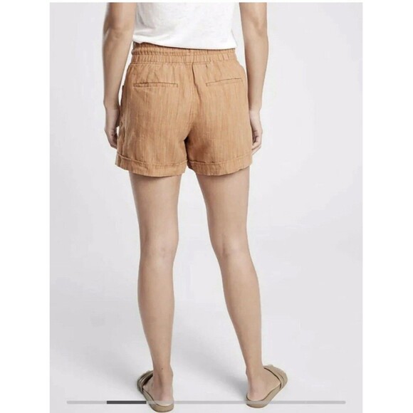 Athleta Cabo Linen‎ Textured 4” Shorts Size 8 Rain Dance Sienna - Picture 2 of 12